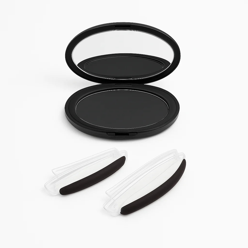 Perfect Brow Stamp Kit - Dark Black shade with compact and applicators