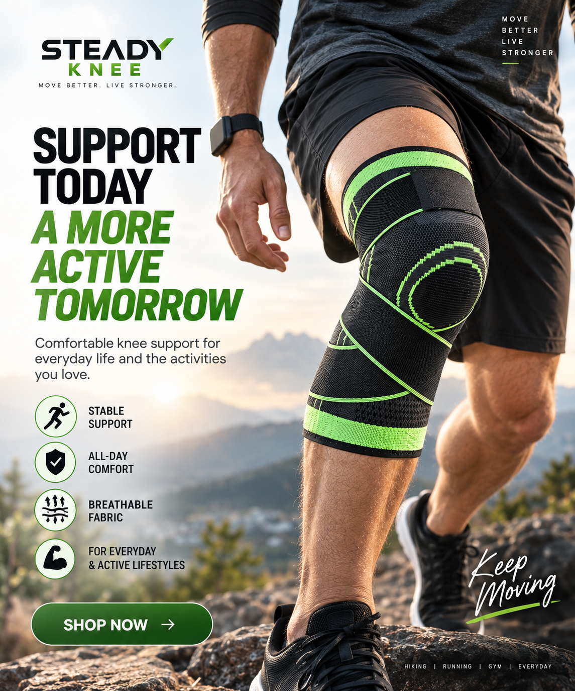Steady Knee™ Active Compression Brace 1 Pair
